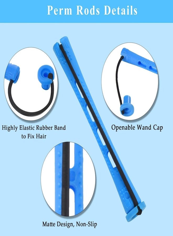 ALIABSION 40Pcs Small Perm Rods for Short Hair Blue Cold Wave Rod Hair Perming Rods Plastic Heatless Perm Rollers Hair Curlers for Women Hairdressing (Blue, 0.35inch) - Image 4